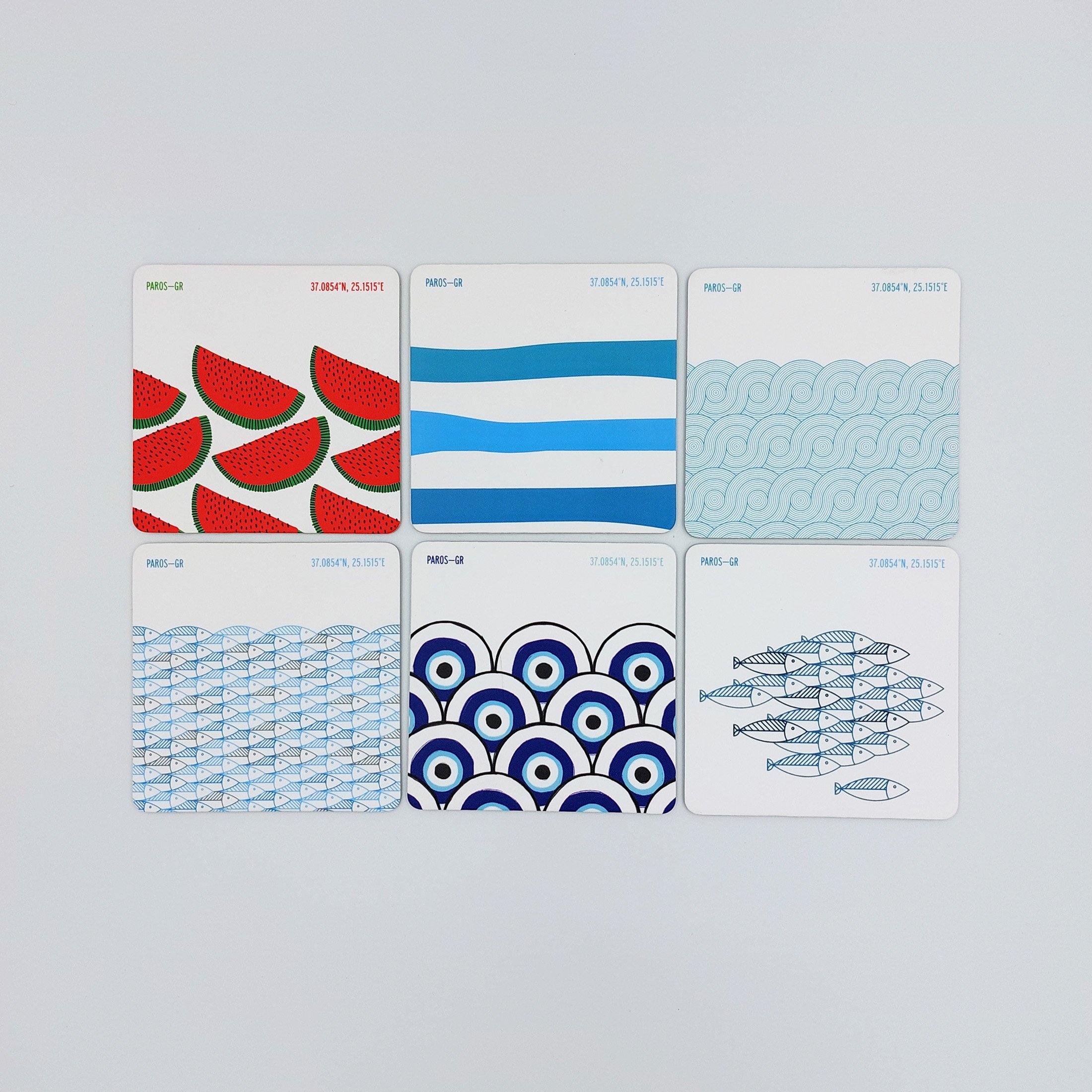 Cycladic Patterns Coaster - Set of 6 - YOU & ISLAND
